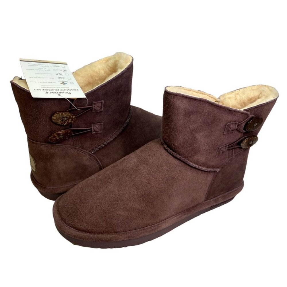 R2C2 BEARPAW Rosy Fig Suede Sheepskin Boot Women's 11M